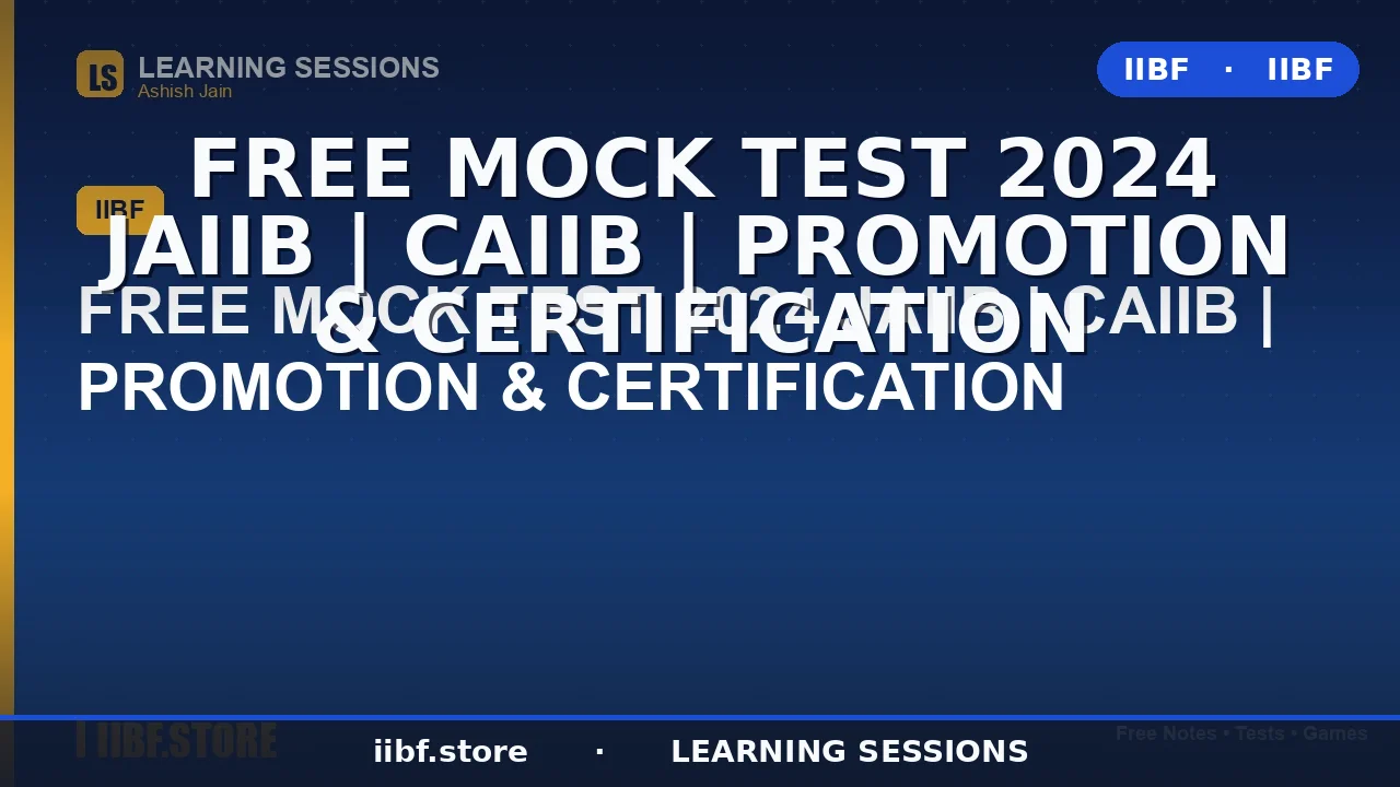 Free JAIIB CAIIB Mock Test 2026: Practice Online & Pass in One Attempt