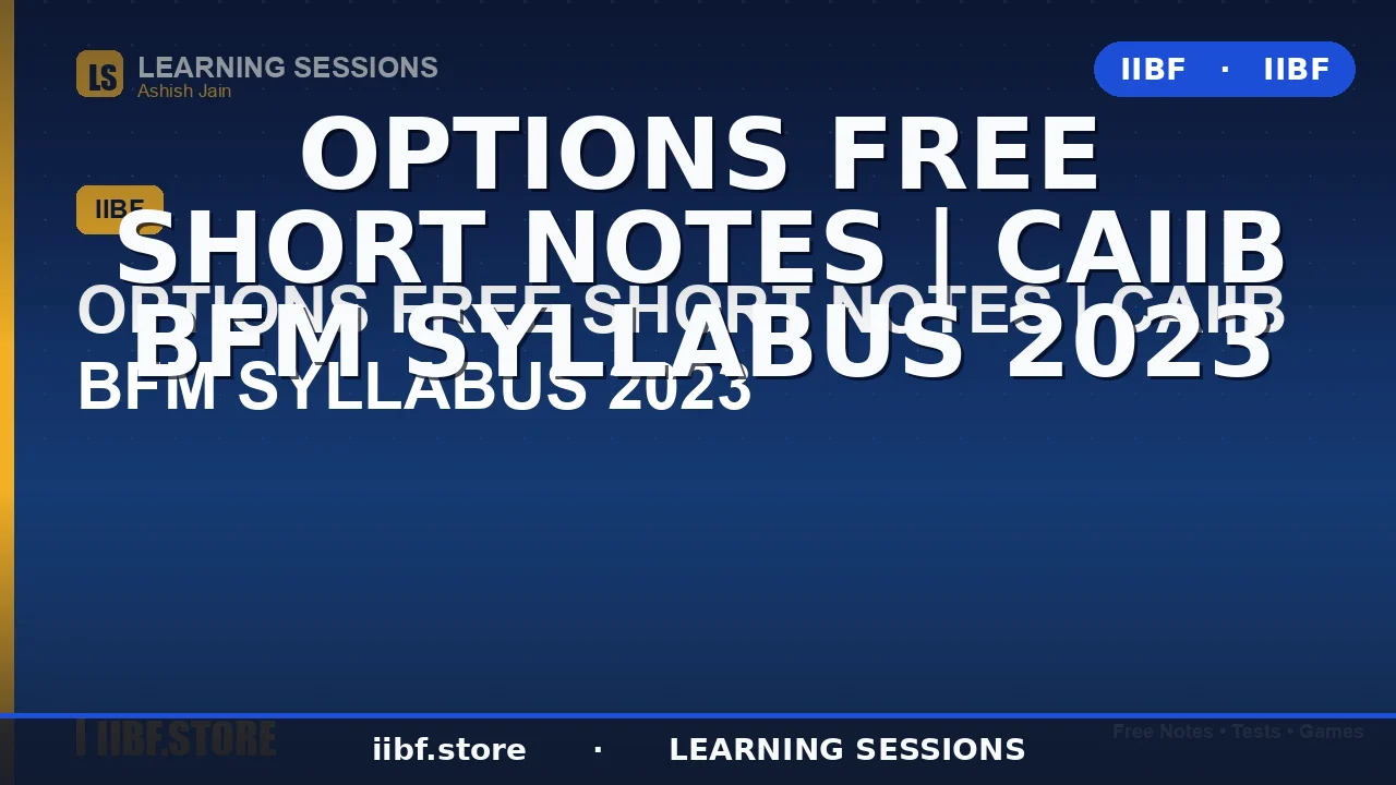 Options Trading Short Notes for CAIIB BFM 2026: Calls, Puts, Strike Price &