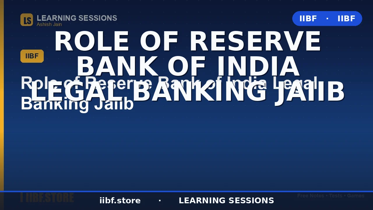 Role of RBI in Indian Banking: Complete JAIIB Legal & Banking Guide (2026)