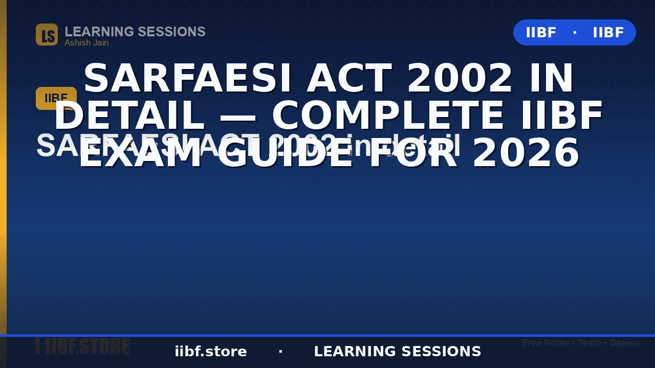 SARFAESI Act 2002 Explained: Complete Guide for JAIIB & CAIIB 2026