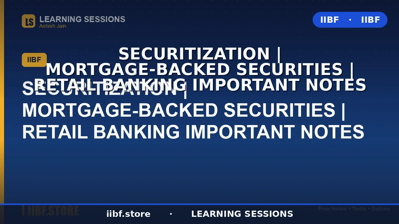 Securitization Explained: MBS, SPV & Tranches for CAIIB Retail Banking (2026
