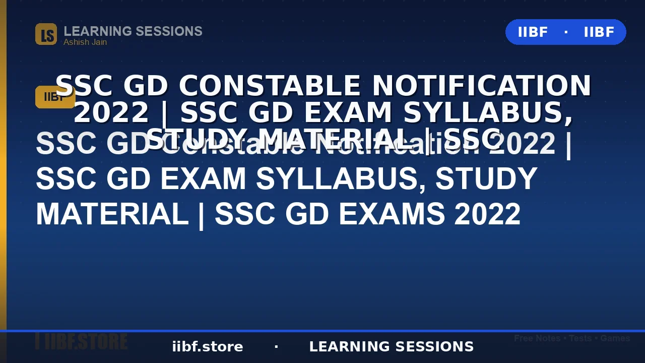 SSC GD Constable Exam 2026: Syllabus, Eligibility, Pattern & Study Material