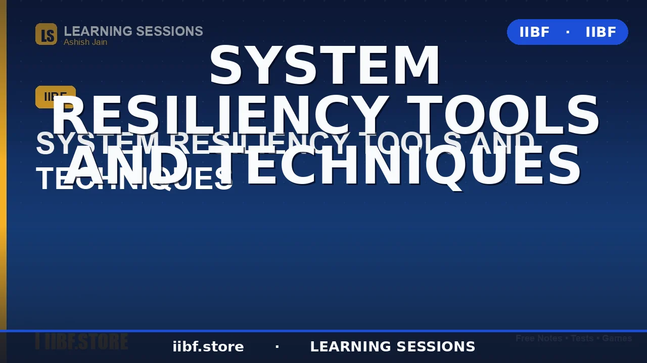 System Resiliency Tools and Techniques: The Complete 2026 CAIIB IT Guide