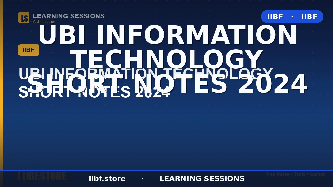 UBI Information Technology Short Notes 2026: Complete Computer Awareness Guide