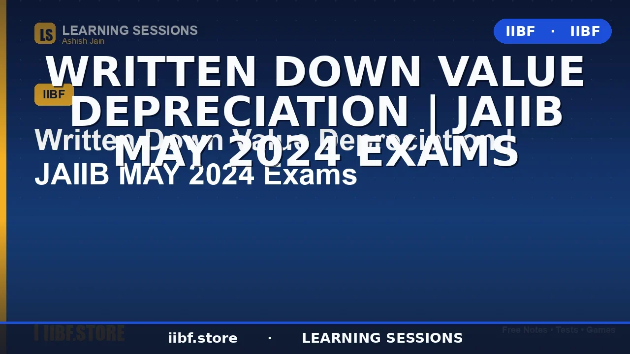 Written Down Value Depreciation: The Complete WDV Method Guide for JAIIB AFM