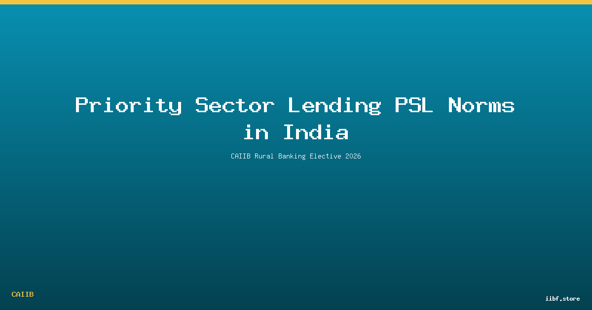 Priority Sector Lending PSL Norms in India 2026