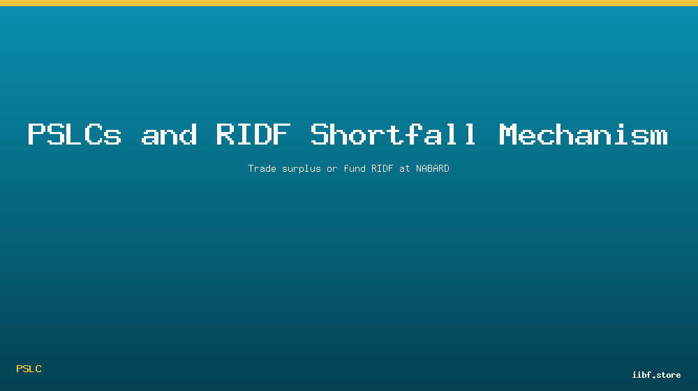 Agriculture MSME and weaker sections sub-targets and PSLC RIDF flow