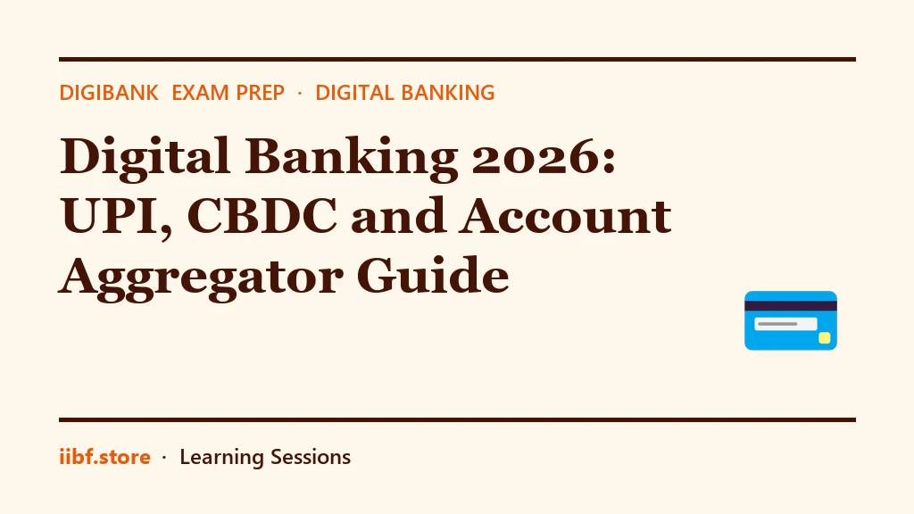 Digital Banking 2026: UPI, CBDC and Account Aggregator Guide
