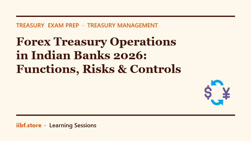 Forex Treasury Operations in Indian Banks 2026: Functions, Risks & Controls