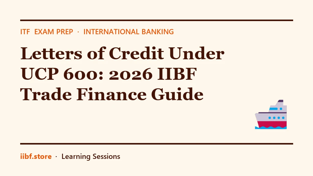 Letters of Credit Under UCP 600: 2026 IIBF Trade Finance Guide