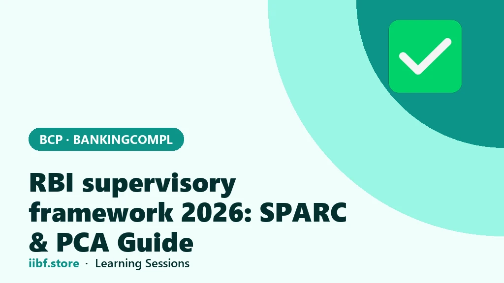 RBI supervisory framework 2026: SPARC & PCA Guide